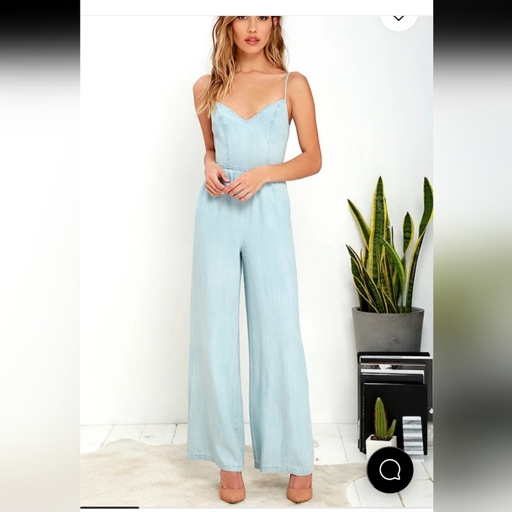 BB Dakota Elliot Light Blue Chambray Jumpsuit Sz 2